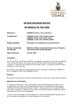 decision notice - Cornwall Council