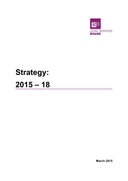 The Strategy - The Legal Services Board