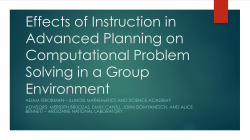Effects of Instruction in Advanced Planning on Computational