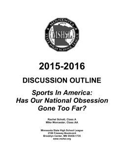 2015 - 2016 MSHSL Discussion Topic Outline