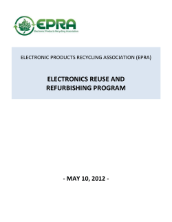 PART A Electronics Reuse and Refurbishing Standard (ERRS)