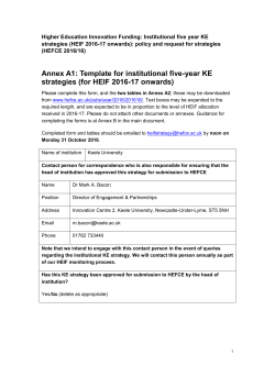 Annex A1: Template for institutional five