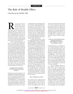 The Rule of Double Effect - Program on Medicine and Religion