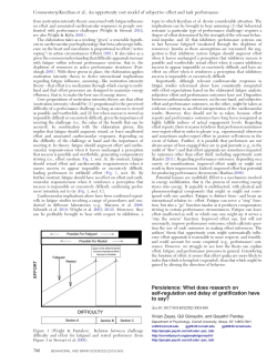 Persistence: What does research on self-regulation