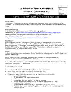 Games of Chance Permit Application