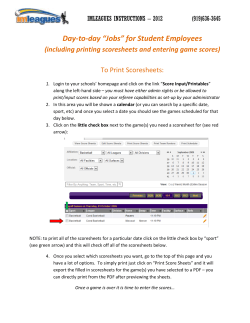 including printing scoresheets and entering game scores