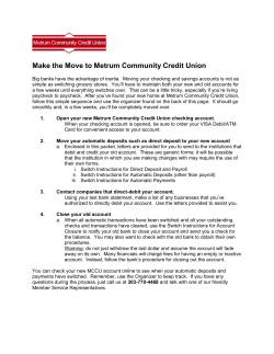 Switch Kit Make the move to MCCU