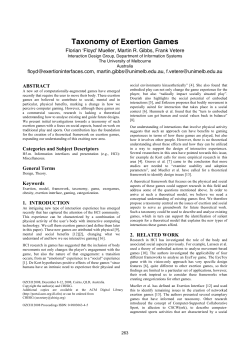 Taxonomy of Exertion Games