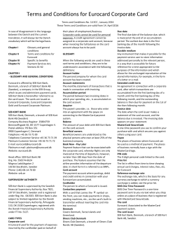 Terms and Conditions for Eurocard Corporate Card