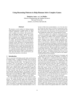 Using Reasoning Patterns to Help Humans Solve Complex Games