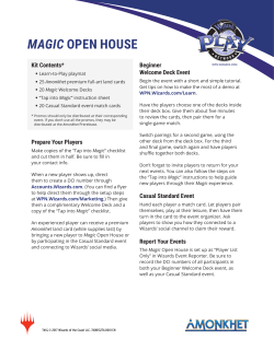 Magic Open House Instructions - Wizards Play Network