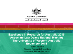 ERA 2015 Presentation - Australian Research Council