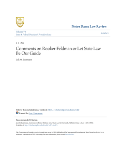 Comments on Rooker-Feldman or Let State Law
