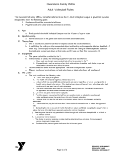 Owensboro Family YMCA Adult Volleyball Rules