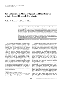 Sex Differences in Mothers` Speech and Play