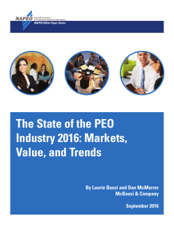 The State of the PEO Industry 2016: Markets, Value, and