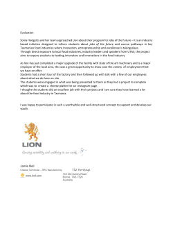 Evaluation Sonia Hodgetts and her team approached Lion about