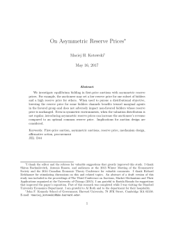 On Asymmetric Reserve Prices