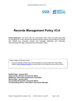 7. Standards in Relation to Records Management