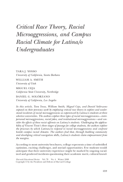 Critical Race Theory, Racial Microaggressions, and Campus Racial