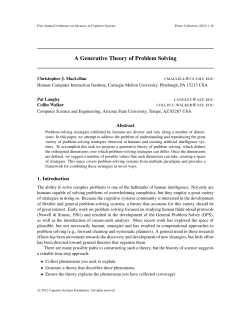 A Generative Theory of Problem Solving