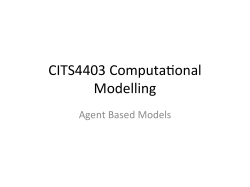 CITS4403 Computa#onal Modelling