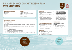 primary school cricket lesson plan – over arm throw