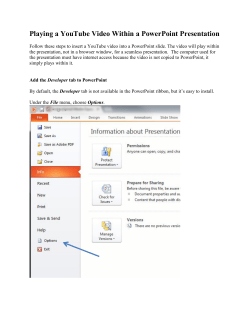 Playing a YouTube Video Within a PowerPoint Presentation