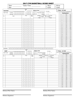 2017 CYM BASKETBALL SCORE SHEET Date: ______ Game Time