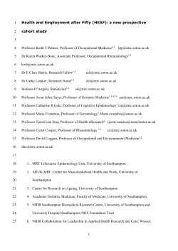 Health and Employment after Fifty (HEAF): a new