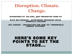 Disruption. Climate. Change.