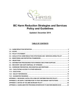 From BC Harm Reduction Strategies and Services Policy and