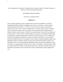 1 An Investigation into Labouchère`s Betting System to