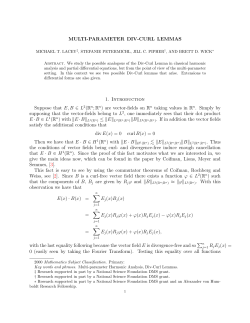 MULTI-PARAMETER DIV-CURL LEMMAS 1. Introduction Suppose