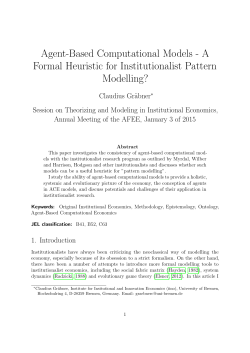 Agent-Based Computational Models
