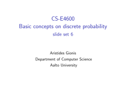 CS-E4600 Basic concepts on discrete probability