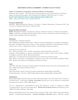 B&Eacute;ATRICE BOULU-RESHEF: CURRICULUM VITAE