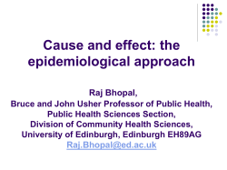Epidemiological contributions to cause and effect A philosophy of