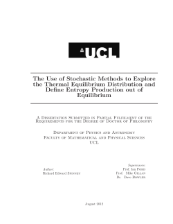 The Use of Stochastic Methods to Explore the Thermal Equilibrium