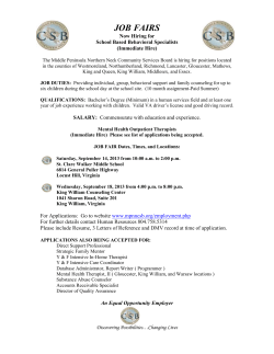 (CSB) to hold Job Fair - Middle Peninsula Northern Neck