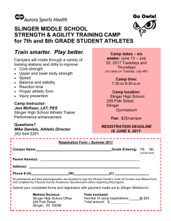 Train smarter. Play better. SLINGER MIDDLE SCHOOL STRENGTH