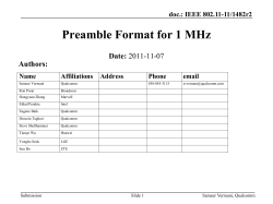 11/1482r2 Preamble Format for 1 MHz