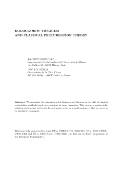 kolmogorov theorem and classical perturbation theory