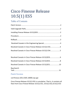 Cisco Finesse Release 10.5(1) ES5 Table of Contents Patch