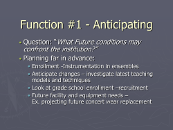 Function #1 - Anticipating