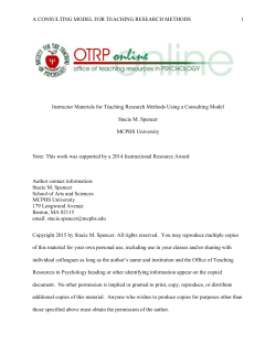Instructor Materials for Teaching Research Methods Using a