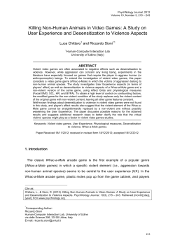 Killing Non-Human Animals in Video Games: A Study