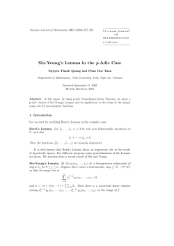 Siu-Yeung`s Lemma in the p