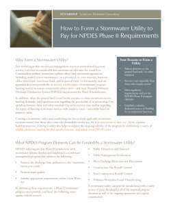 How to Form a Stormwater Utility to Pay for NPDES