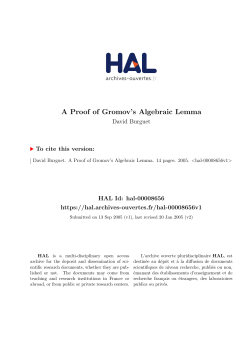 A Proof of Gromov`s Algebraic Lemma